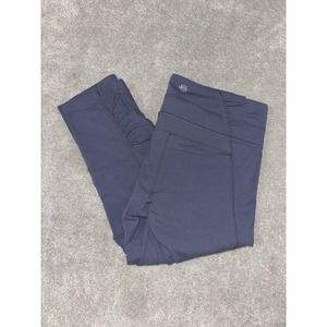 Athleta Capri Cropped Leggings Purple Ruched Bottom Womans‎ M